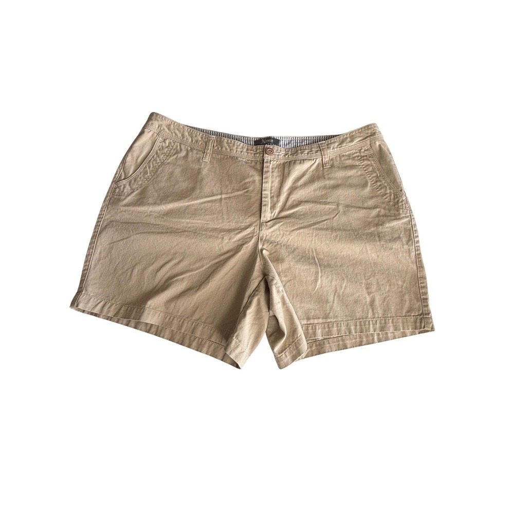 Natural Reflections Womens Khaki Chino Shorts Size 20W Cotton Twill Tan Casual